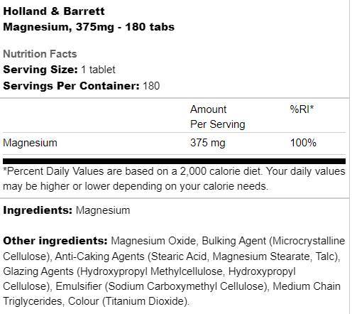 Magnesium 375 mg - 90 Tablets
