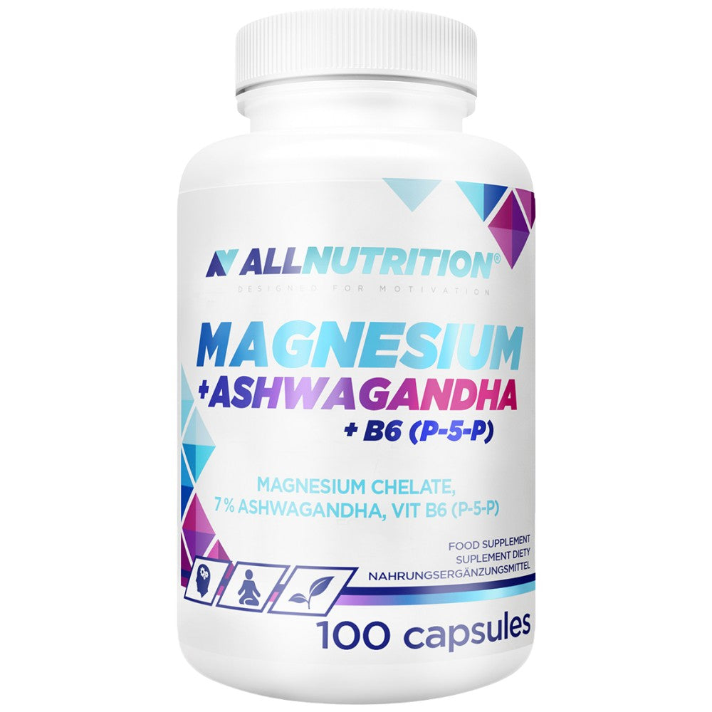 Quelato de magnesio + ashwagandha + b6 p-5-p-100 cápsulas