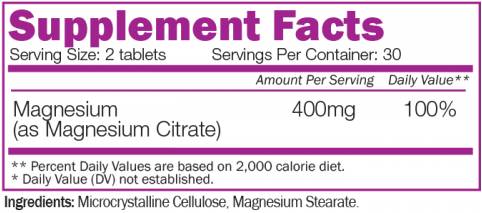 Citrato de magnesio 400 mg - 60 tabletas