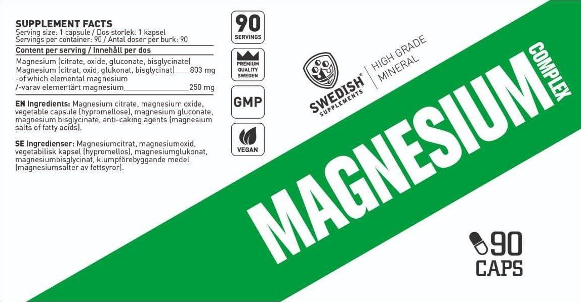 Magnio kompleksas | 4 tipų matrica ~ citratas, oksidas, gliukonatas, bisglicinatas - 90 kapsulės