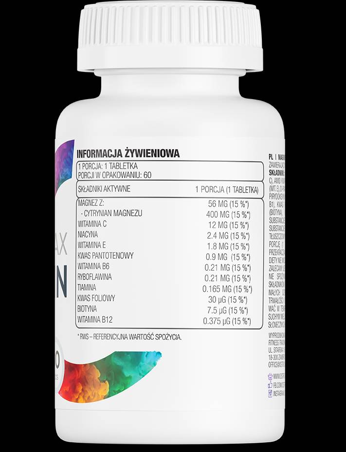 Magnez MAX + Vitamin 60 Tablets