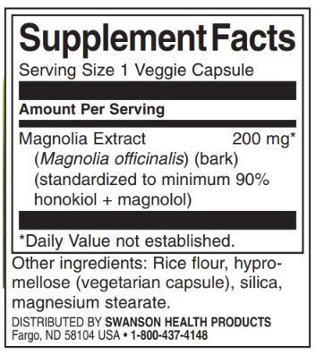 Magnolia Extract 200 mg | Standardized - 30 capsules