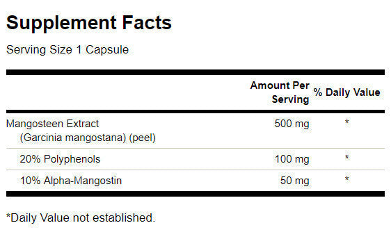 Mangoseen standardiséiert 500 mg - 90 Kapselen