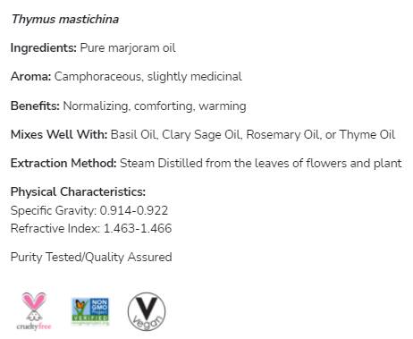 Aceite Marjoram | Tymo mastichina 100% puro - 30 ml