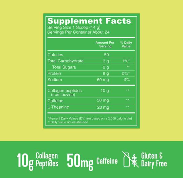 Matcha Collagen Peptids - 341 Gramm