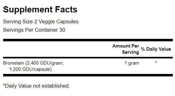 Maximale sterkte Bromelain 1.200 GDU 500 mg - 60 capsules
