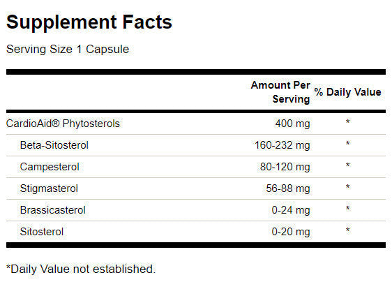 Maximum Strength Plant Sterols CardioAid - 60 capsules