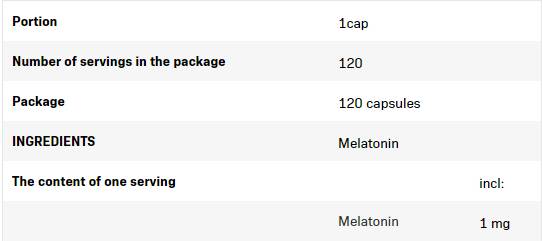 Melatonino 1 mg - 120 kapsulės