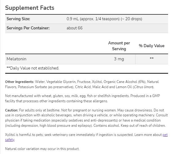 Melatonin 3 mg Liquid 59 ml
