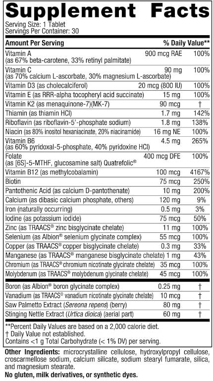 Männer multivitamin een all Dag - 30 Pëllen