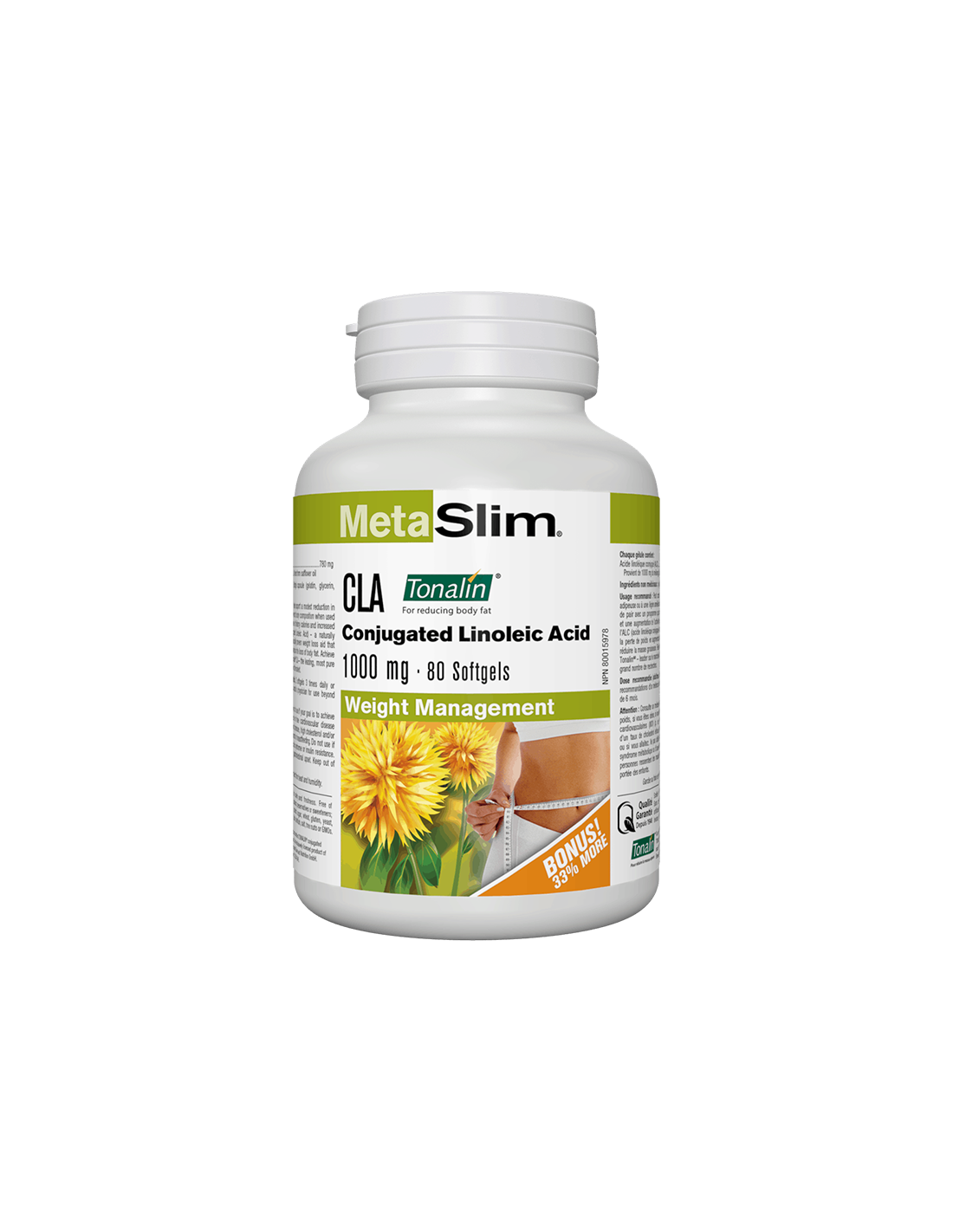 „Metaslim® CLA“ (konjuguota linolo rūgštis) Tonalin®/ 1000 mg klasės x 80 minkštųjų dangų kapsulės