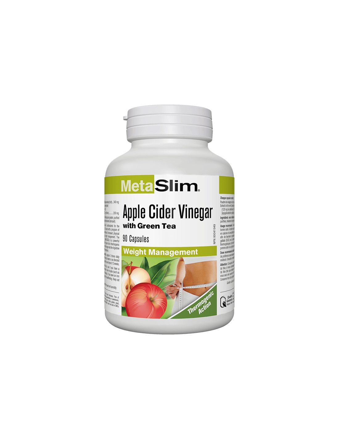 Metaslim® Apple Cider Ocet - Ocet jabłkowy + zielona herbata, 90 kapsułek