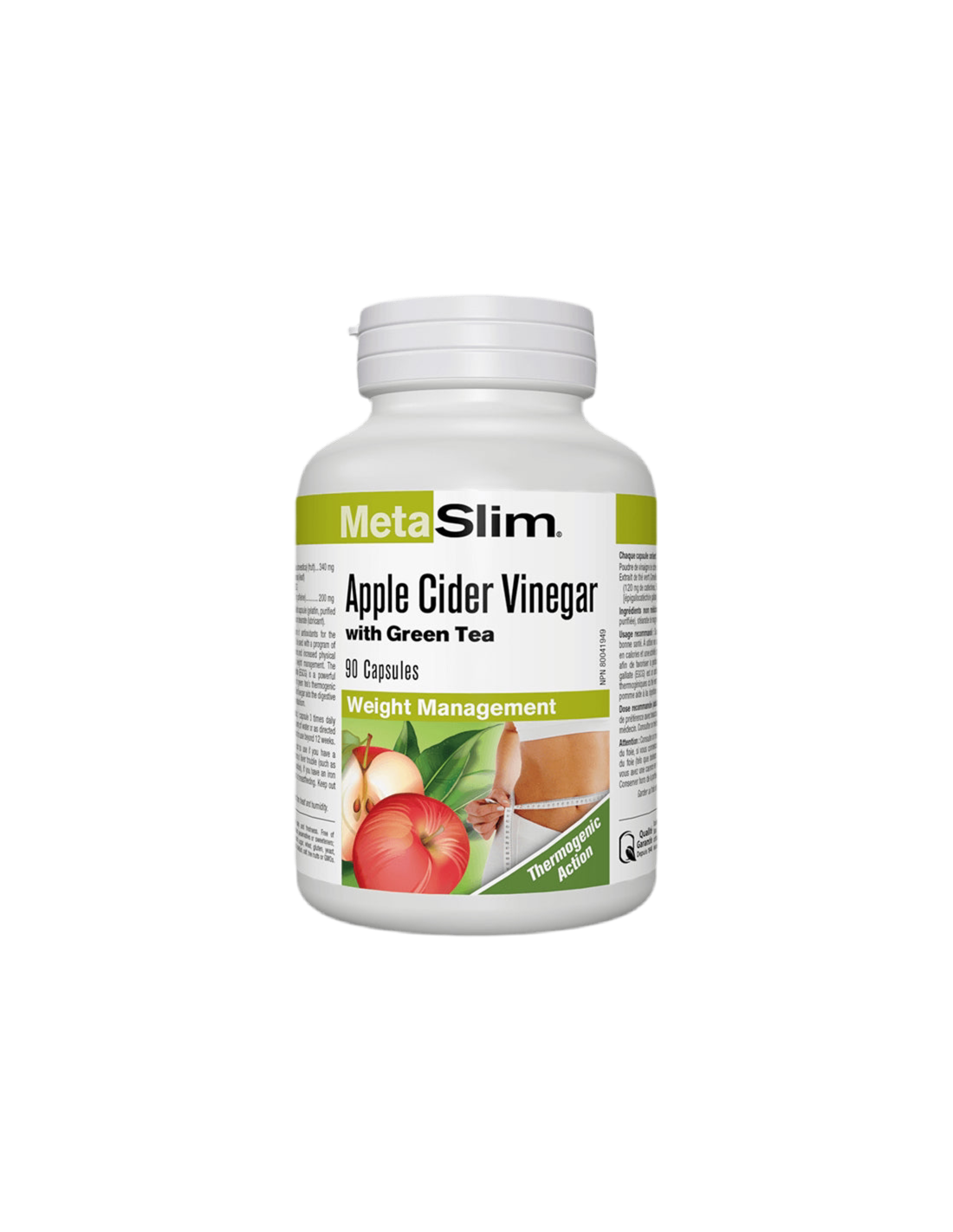 Metaslim® Apple Cider Ocet - Ocet jabłkowy + zielona herbata, 90 kapsułek