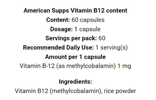Metil vitamina B12 1000 mcg - 60 cápsulas