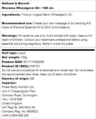 Miaroma Wheatgerm Oil - 100 ml