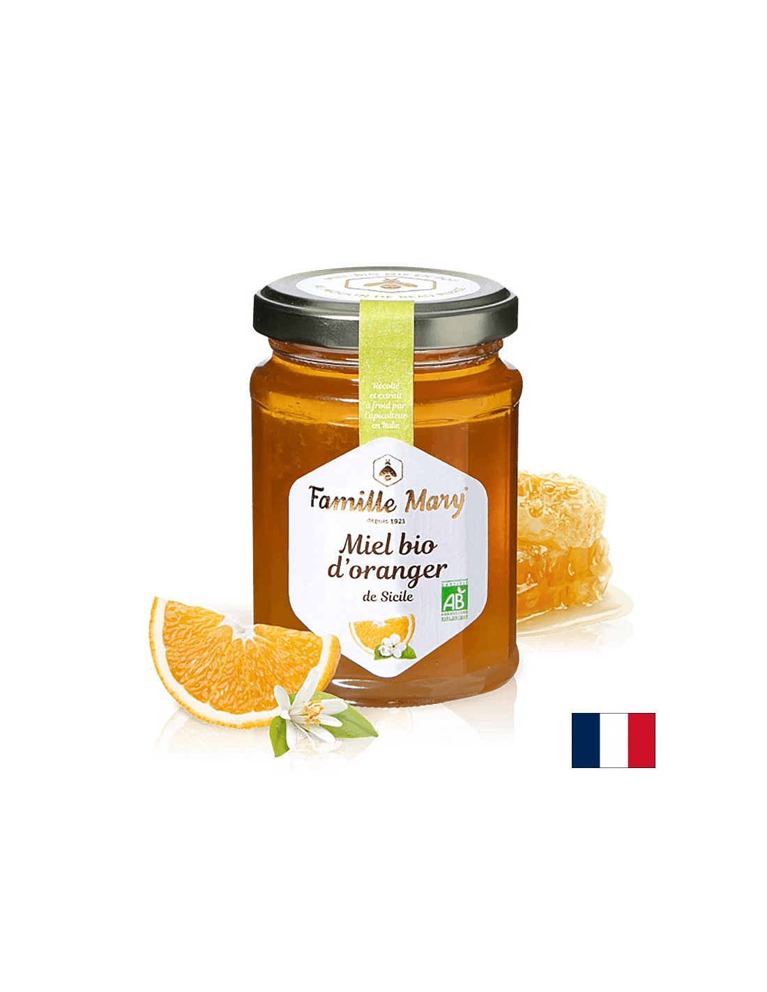 Organiczny miód z kwiatów pomarańczowych - Miel Bio D'Orange, 230 g