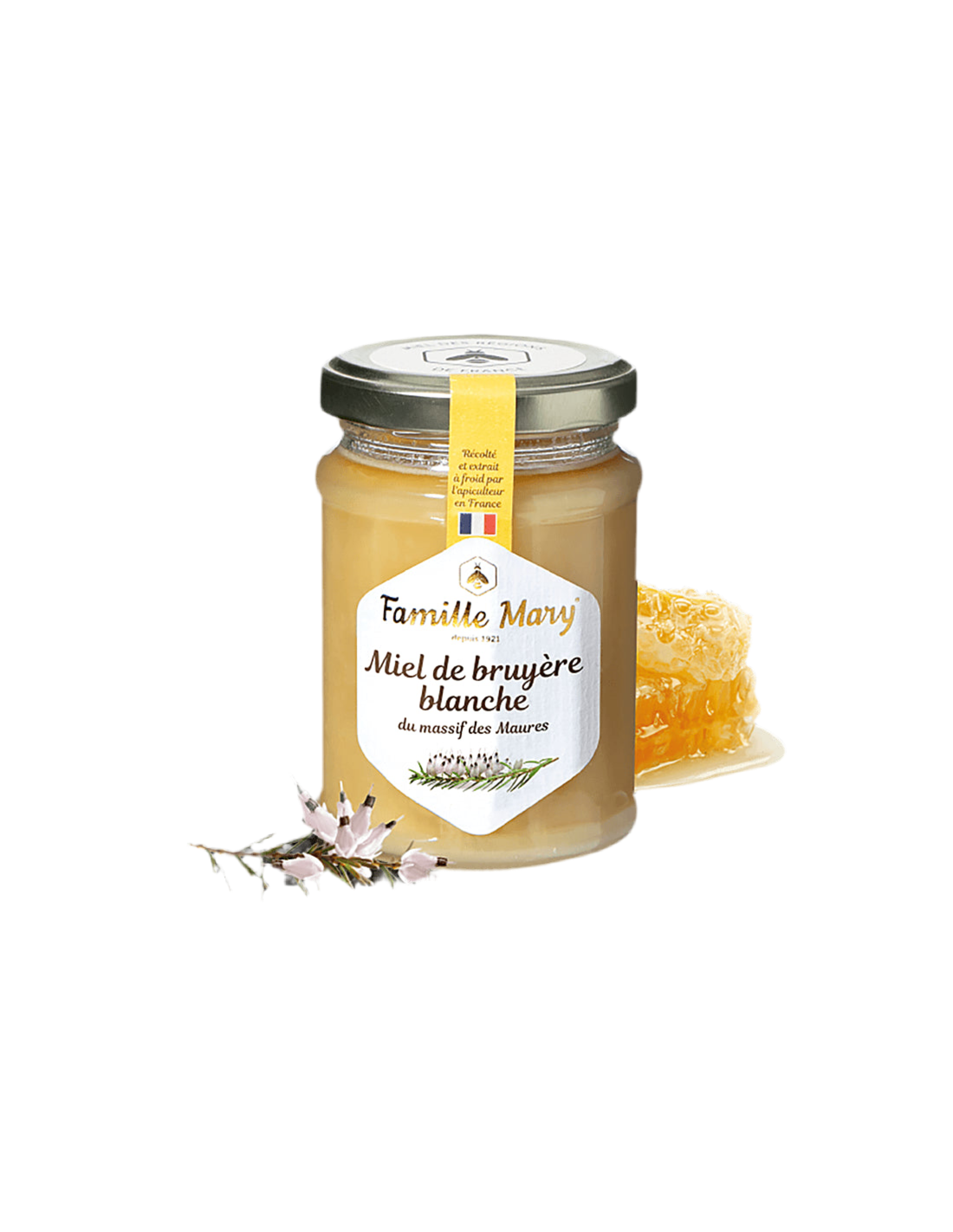 Honey from flowers of white heather - Miel de bruyère blanche, 230 g