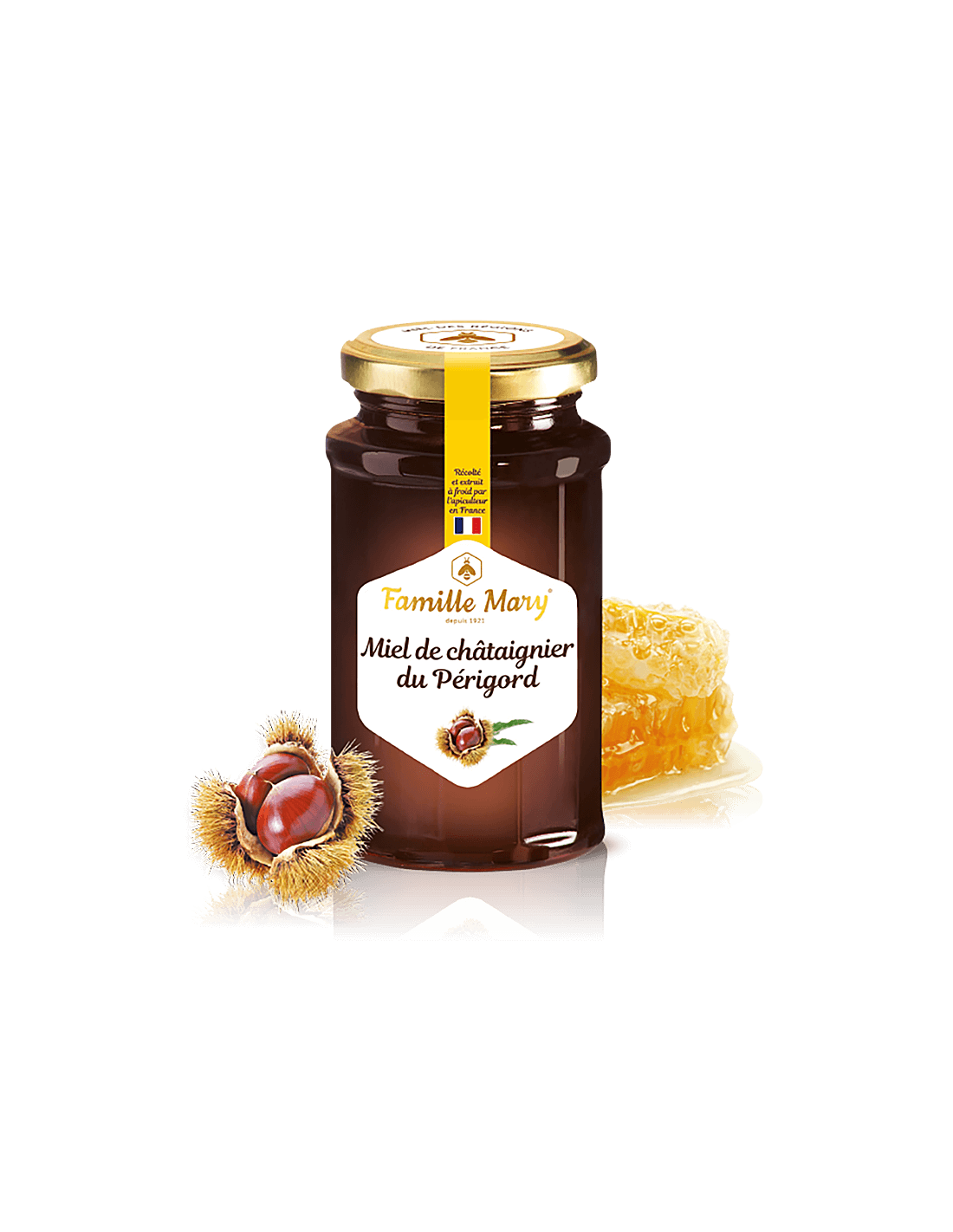 Miel de châtaignier du Périgord/ French chestnut honey (edible) from Dordogne, 360 g Famille Mary
