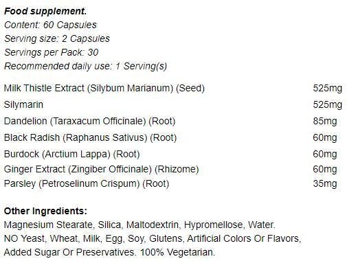 Milk Thistle Digestive 525mg / 60 Tabs