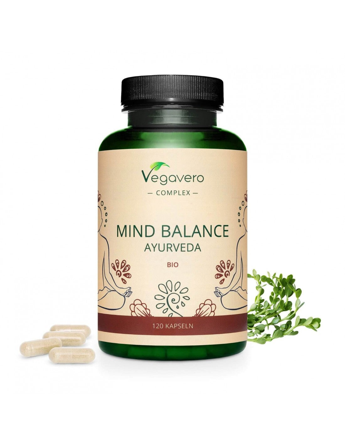 Mind Balance Ayurveda Bio, 120 capsules, 100% Vegan Vegavero
