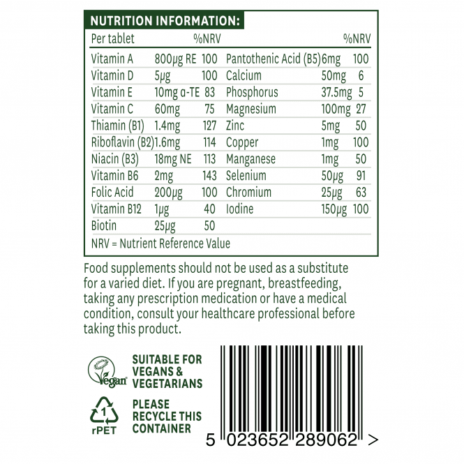 Multi-vitaminy a minerály bez železa (multi-vitaminy a minerály) 60 tabletů