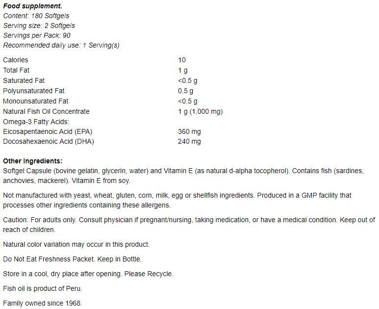 Omega-3 Mini Gels - 180 Gel Capsules