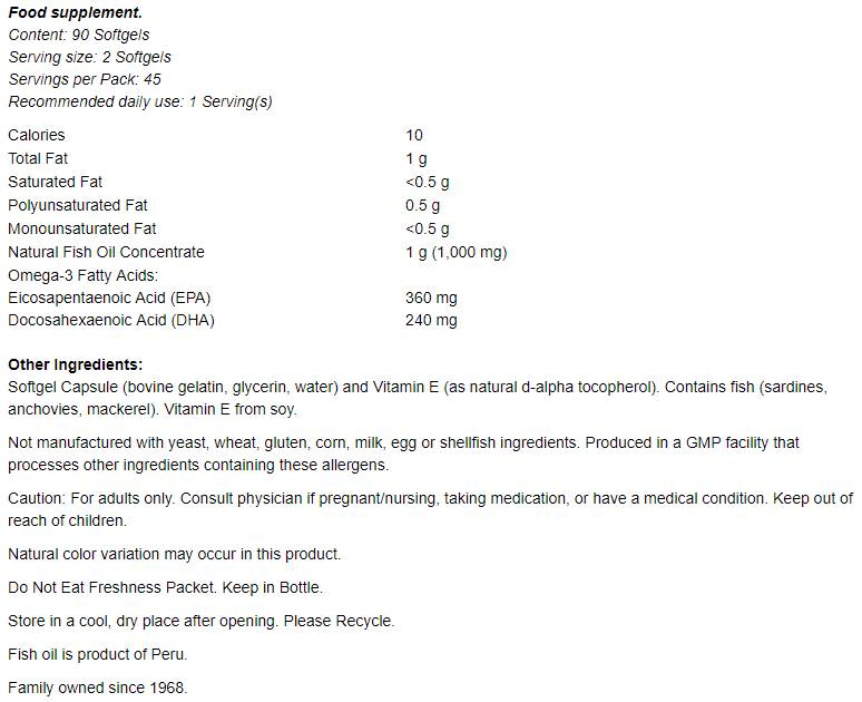 Omega-3 Mini Gels - 180 Gel Capsules