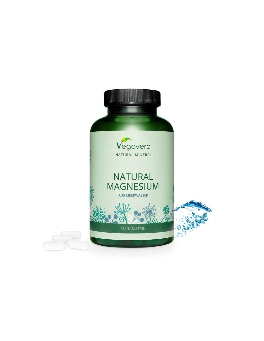 Natural Magnesium, 180 tablets, 100% Vegan Vegavero