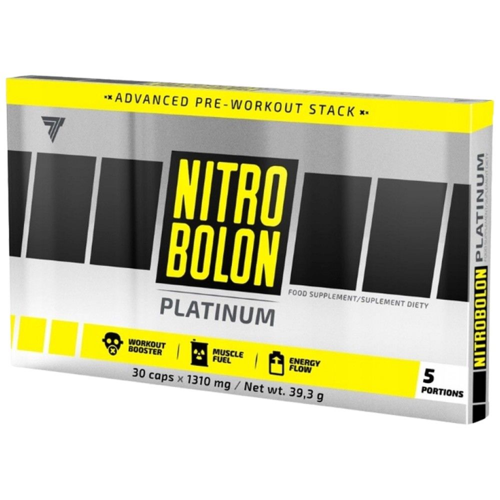 Nitrobolon Platinum Caps | Complete Pre-Workout Formula - 30 capsules
