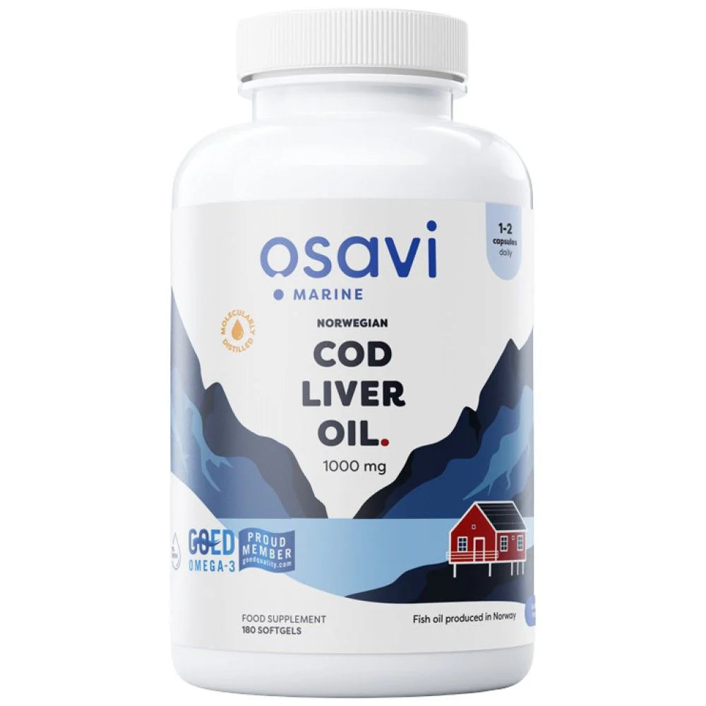 Norweský olej z jater tresky 1000 mg | Citron ochucené - 180 gelových tobolek
