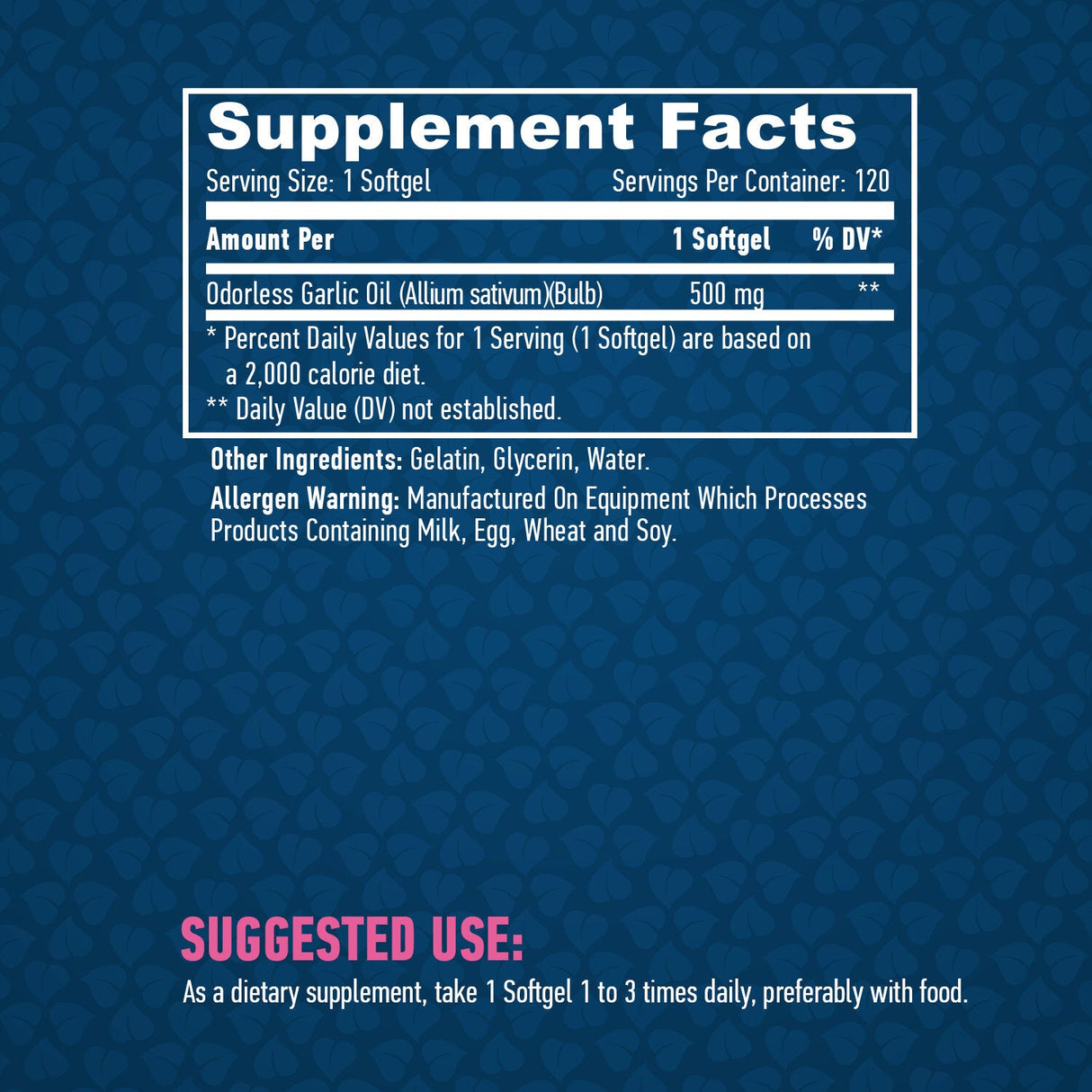Ajo inodoro 500 mg./120 Softgels