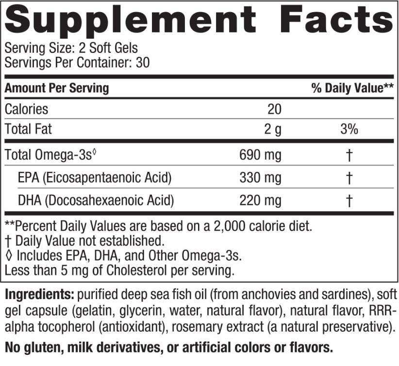 Omega -3 690 mg - 180 gelcapsules