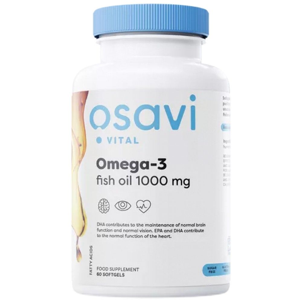 Omega 3 Fish Oil 1000mg | Molecularly Distilled - 60 Gel capsules