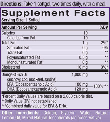 Omega-3 rybí olej 1000 mg. / 90 softgelů