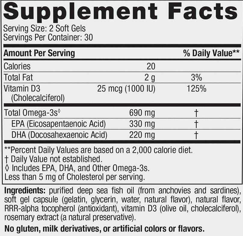 Omega-3D 690 mg - 60 Softgels