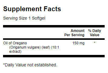 Oregano Oil 150 mg - 120 Gel capsules