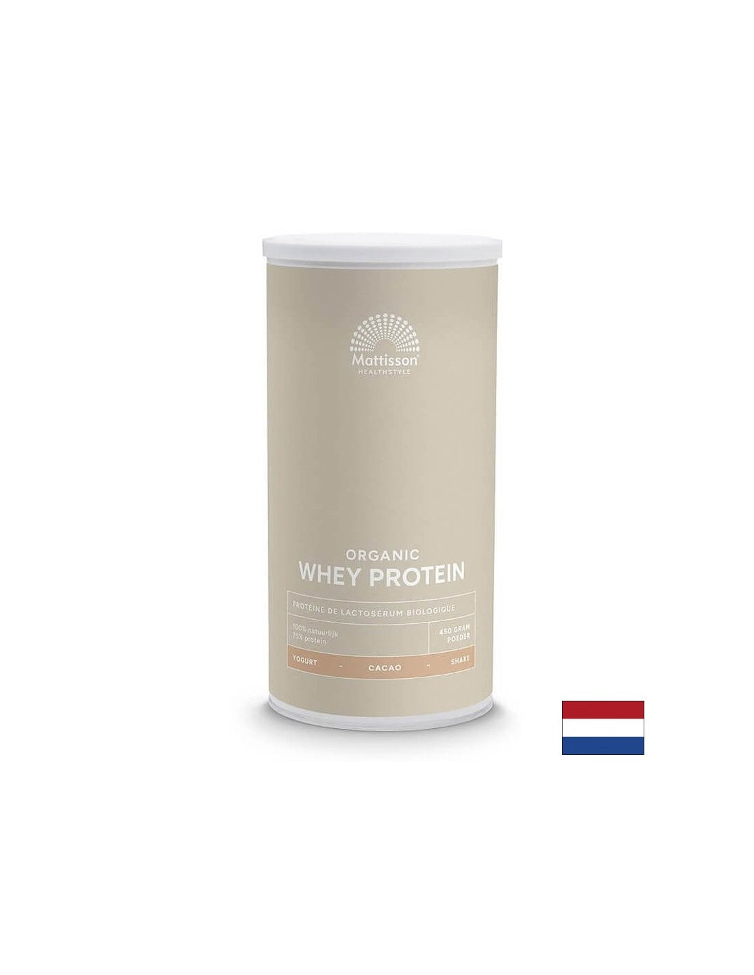 Whey Protein Organic, 450 g powder (cocoa flavor)