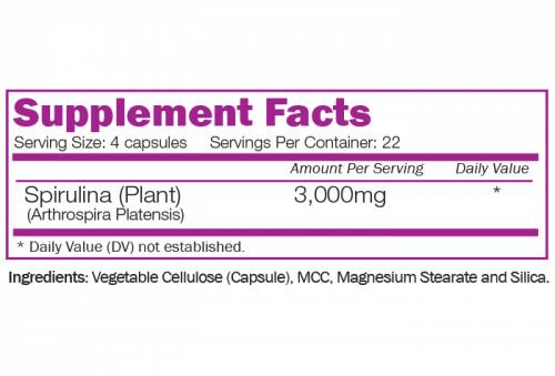 Organic Spirulina 3000 mg 90 capsules