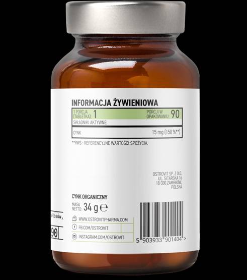 Organinis cinko pikolinate 15 mg 90 tablečių