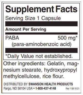 PABA 500 mg - 120 capsules