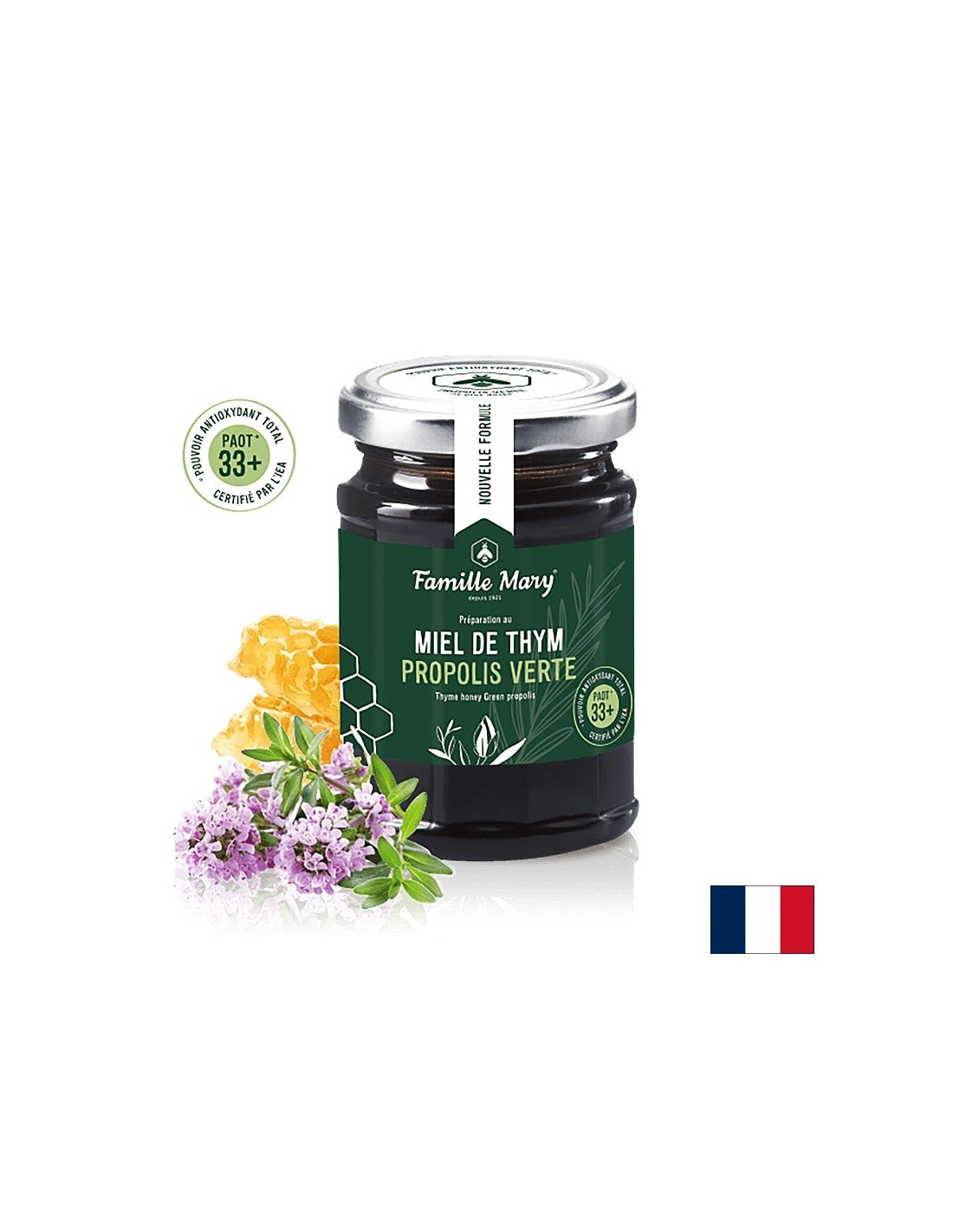 Bijen diva tijm honing + groene propolis (Paot® 33+), 200 g