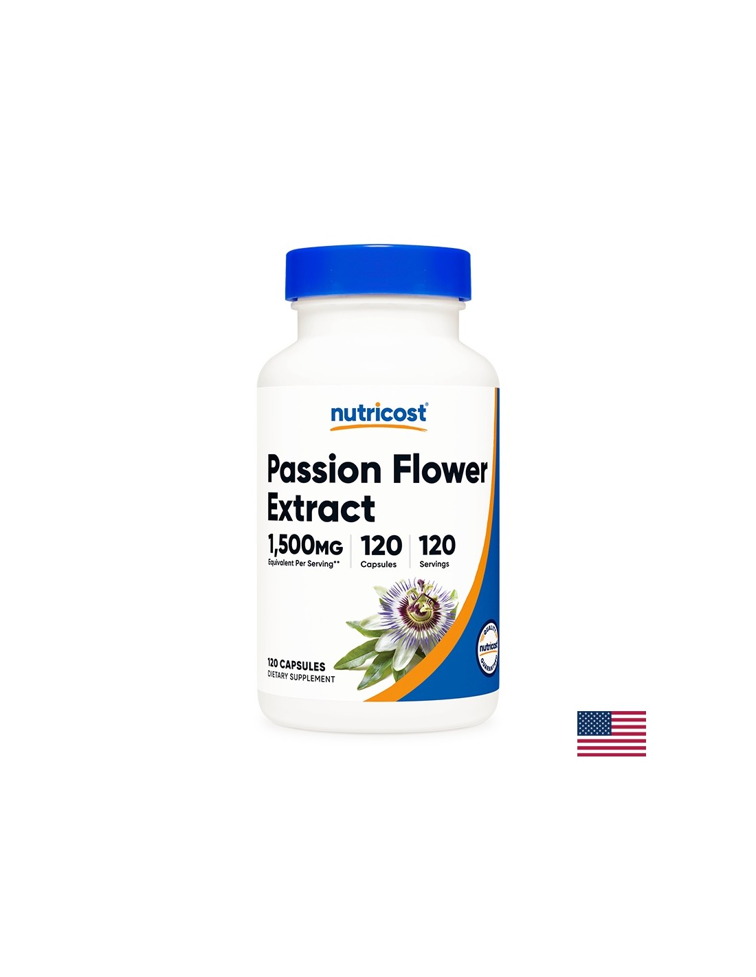 Stress en spanning - Passiebloemextract, 375 mg x120 capsules <tc>Nutricost</tc>