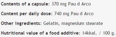 Pau D'Arco 370 mg - 100 capsules