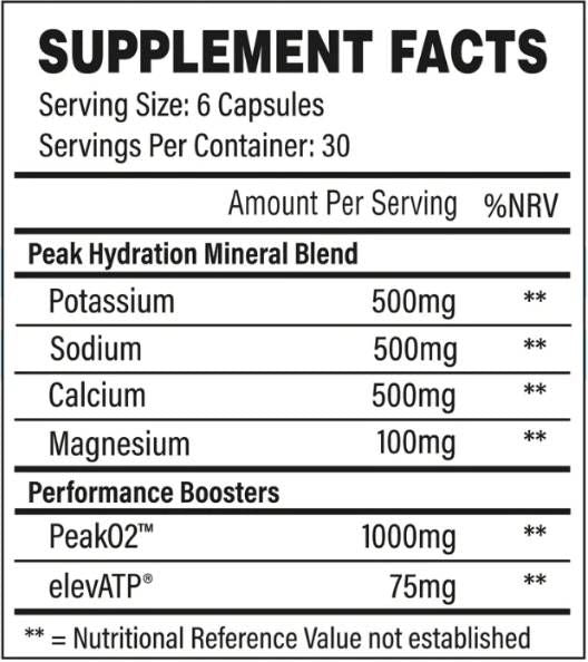 Peak Hydration | with PeakO2 - 180 capsules
