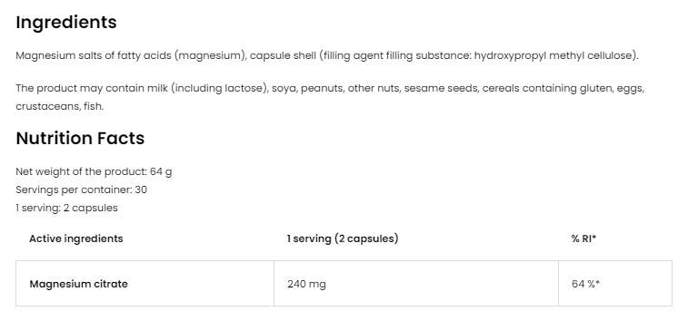 Pharma Magnesium Citrate 60 capsules