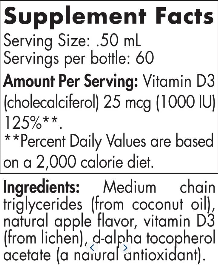 Augalinis vitamino D3 skystis - 30 ml
