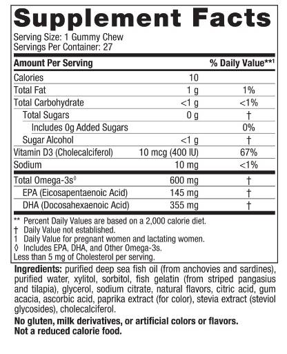 Prenatal DHA Gummy Chews 600 mg - 27 gummies