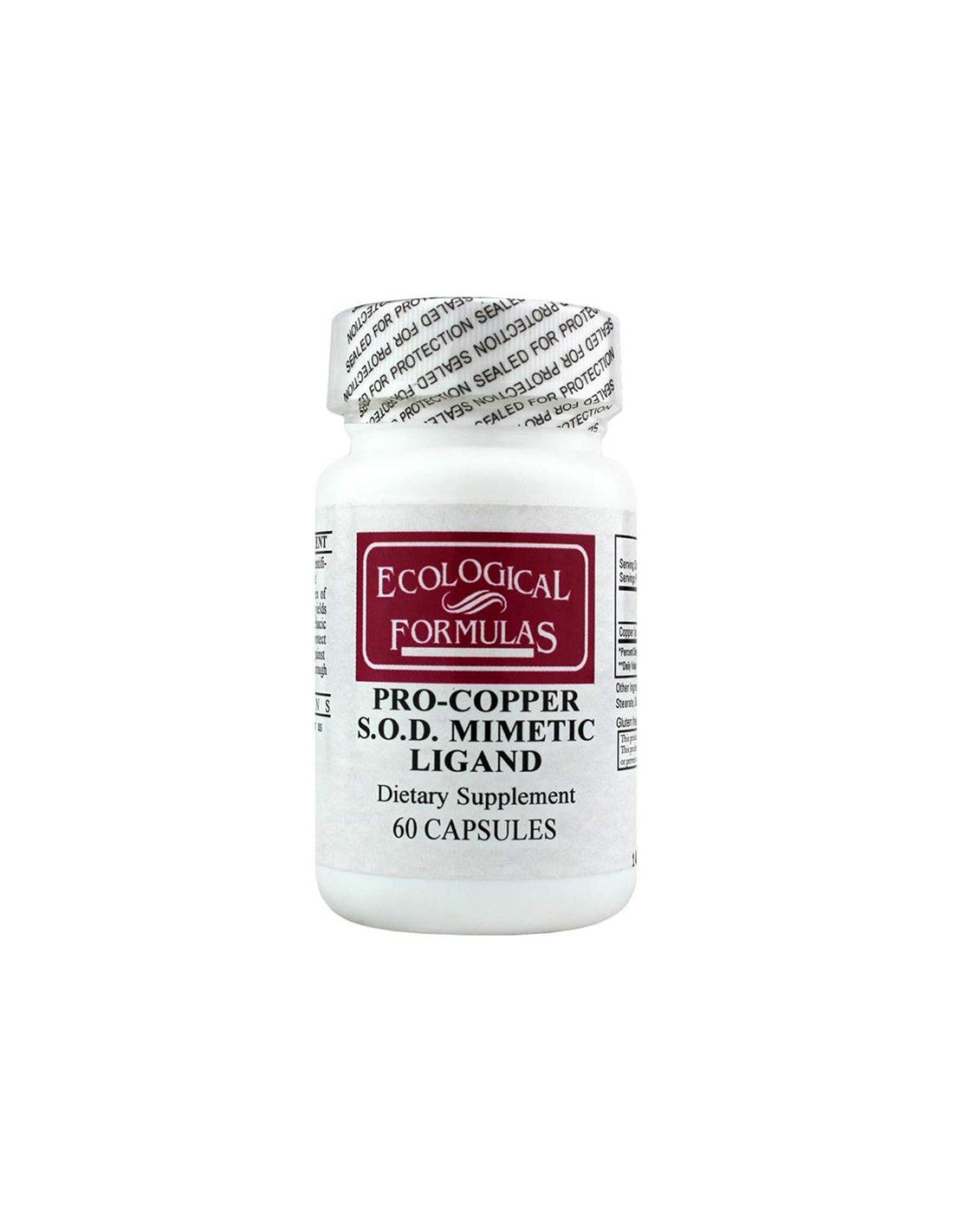 Pro-Copper S.O.D. Mimetic Ligand - Hunneg sou mimetesch Ligand, 60 Kapselen Ekologesch Formelen