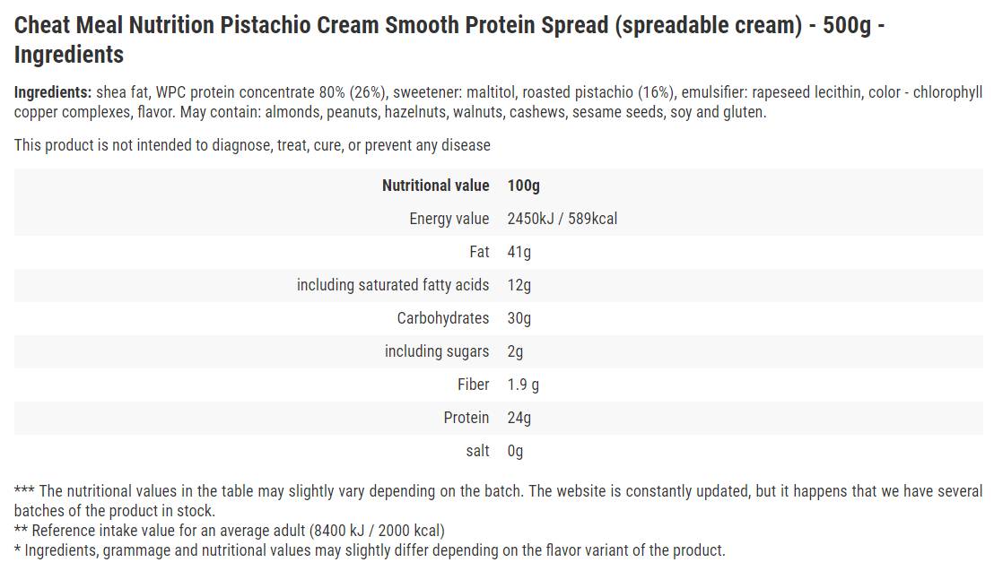 Proteinové šíření / pistácie - 500 gramů