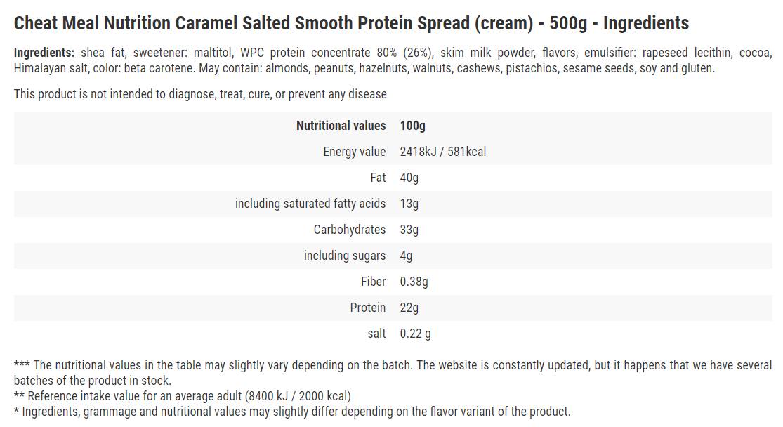 Protein Spread / Salted Carmel - 500 grams